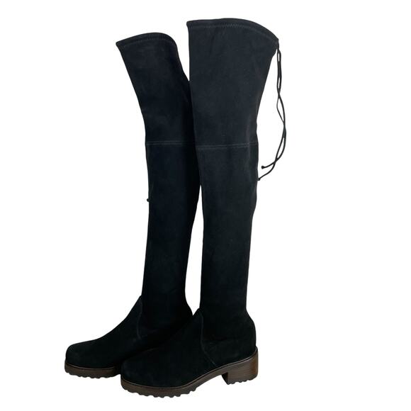 Stuart Weitzman NWOB Blair Suede Over-The-Knee Boots Black 4.5 B S4836 OTK - Picture 3 of 14